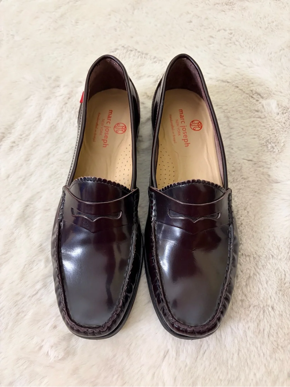 NWOB Marc Joseph NY East Village 2.0 Penny Loafers Oxblood Burgundy Size 8 - Picture 2 of 12